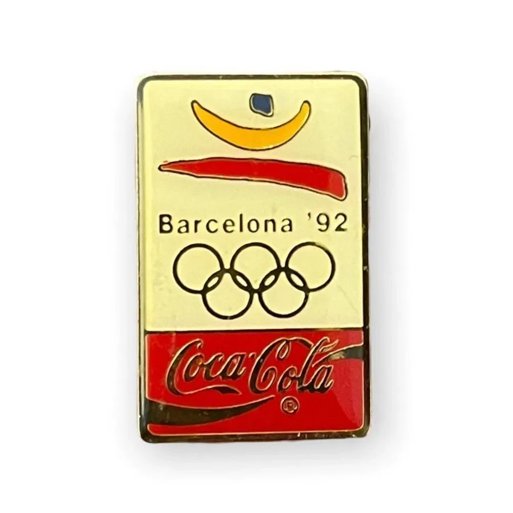 Coca-Cola Vintage Barcelona Olympic Lapel Pin 1992 Gold Tone